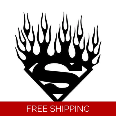 Superman S Logo Flames Die Cut Vinyl Decal sticker Superman S Logo Flames Die Cut Vinyl Decal sticker
